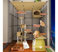 x2DfY7p Ventilación Cerca for Mascotas, Cerca de Alambre de Metal portátil for Uso en Interiores y Exteriores, Jaula for Animales pequeños(147 * 111 * 145A)