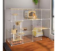 x2DfY7p Ventilación Cerca for Mascotas, Cerca de Alambre de Metal portátil for Uso en Interiores y Exteriores, Jaula for Animales pequeños(147 * 75 * 109cm)