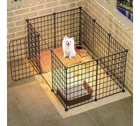 x2DfY7p Ventilación Corral for Mascotas de Interior Corral for Mascotas de Bricolaje Jaula for Animales pequeños Uso Interior y Exterior Valla de Alambre de Metal con Puerta(111 * 111 * 47cm)