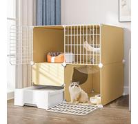 x2DfY7p Ventilación Parque for Mascotas con Puerta y Caja de Cerrada Jaula for Animales pequeños Espacio Libre Casita for Mascotas Grandes
