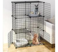 x2DfY7p Ventilación Valla de Metal for Mascotas de Bricolaje con Puerta, Valla de Alambre de Metal for Mascotas, Jaula for Animales pequeños, Jaula for Mascotas con Empalme Gratuito(109 * 49 * 71cm)