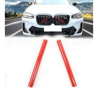 X3 G01 Grille Insertar Rayas Trim,para BMW X3 G01 F25 X4 G02 F26 X5 G05 F15 E70 X6 G06 F16 E71 X7 G07,V-Brace Wrap Cubiertas Azul Parrilla Rayas Frente Parrilla Insertar Rayas Trims (Rojo)