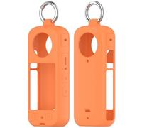 X4 - Funda de silicona protectora para Insta360 X4, funda suave con anillo de dedo antideslizante, protección antiarañazos para cámara deportiva Insta 360 X4 (naranja)