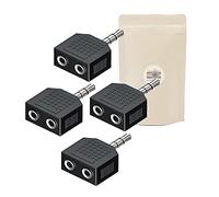 X4 Jack Dubber 3.5mm Audio Adaptador de Audio 2 Minijack Minijack Mini Jack Masculino Estéreo Placa de Oro Separador Separador de 18K - Marca Francesa Adaptativa