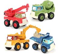 X4 Juguetes Construccion Para Niños Niñas 2 3 4 5 Años Con Escavadoras Juguetes Excavadora Juguete Camion Juguete Grúa Y Hormigonera Juguete Mini Excavadora Camiones. Regalos Navidad Cumpleaños