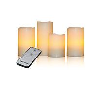 X4-LIFE 701391 Incluye velas LED de cera, 4 unidades, mando a distancia, crema, 15 x 7.5 x 7.5 cm