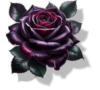 x4 Pegatinas de Vinilo de Flores Rosas Morado Oscuro Cubren Marcas No Transparentes Impermeables Calcomanías de Arte Floral 1@ 20cm de Alto Ideal para Inodoros o Coche. 3@ 7cm de Alto Ideal para