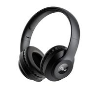 X5 - Auriculares de radio FM recargables y portátiles con la mejor recepción, pantalla LED, orejeras suaves, receptor de radio FM para reuniones, trabajos, senderismo, trotar (negro)