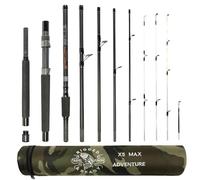 X5 MAX - Caña de Pescar de Viaje, 9 Combinaciones de cañas - 1 caña de Pescar, 2,75 m, 2,50 m, 2,30 m, Opciones de Pesca para Pesca con Mosca, Anzuelo Fundido, Anzuelo, cañas de Pescar con Mosca