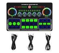 X50 - Tarjeta de sonido en vivo con 12 efectos de calentamiento, silencio con un solo toque, mezclador de DJ para transmisión en vivo y grabación de PC