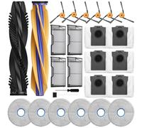 X60 Max Accesorios para DREAME X60 Max Ultra Complete & X60 Ultra & X50s Ultra - 26 Piezas Kit de Repuesto: 2 Cepillos Principales, 6 Mopas, 6 Bolsas, 4 Filtros HEPA, 6 Cepillos Laterales