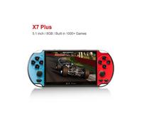X7 Plus - X12 Plus 7-inch video game console, 1000 built-in games, 16GB, dual joystick, AV output, car compatible