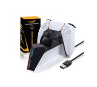 (x80) Cargador para control inalámbrico Sony PlayStation5 Base de carga rápida dual USB tipo C