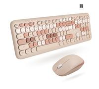 X9 Performance Colorido combo de teclado y mouse - 2.4 GHz inalámbrico - Transforma tu espacio con un bonito juego de teclado y mouse inalámbrico (110 teclas y 18 atajos) - para PC y cromo (marrón)