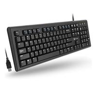 X9 Performance Teclado con cable - Teclado USB para computadora con cable, recubierto con zeolita de zinc plateado - Teclado USB para portátil con cable de 5 pies - Teclado de computadora con cable para PC | Chromebook - Perfecto para oficina