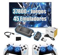 X9 Pro Consola de Juegos Retro Game Stick 4K con Mango Recargable,37800+ Juegos 45 Emuladores,Sistema Emuelec 4.3 Mini Consola Retro,Buscar Juegos,Plug and Play TV Consola de Juegos portátil (64G)