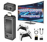 X9 Pro Consola de Juegos Retro,más de 60000 Juegos clásicos,más de 60 emuladores,Mando de Juegos 4K HD con Dos mandos inalámbricos de 2,4 G, Emuelec 4.3,Consola de Juegos Retro Plug and Play (256G)