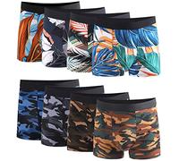Xaanelr Calzoncillos tipo bóxer para hombre, bambú, viscosa, ropa interior para hombre, estilo retro, paquete de 4/8 unidades, S-3XL, A011-8er Set Multicolor, XXL