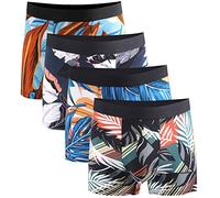 Xaanelr Calzoncillos tipo bóxer para hombre, bambú, viscosa, ropa interior para hombre, estilo retro, paquete de 4/8 unidades, S-3XL, A022-4er Set Multicolor, L