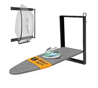 Xabitat Tabla de Planchar montada en la Pared con Soporte de Hierro, Tabla de Planchar Plegable de Montaje Compacto de 36.2 x 12.2 Pulgadas para Espacios pequeños, Ahorro de Espacio con Cubierta de