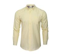 Xact Camisa Oxford con botones para hombre, manga larga, amarillo, XXL