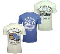 Xact Camisetas para hombre, paquete de 3 unidades, 100% algodón, cuello redondo, manga corta, ajuste regular, camisetas casuales estampadas para hombre, Reino Unido, XXL