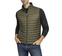 Xact Chaleco acolchado con cuello embudo para hombre, chaleco de peso medio con bolsillos delanteros ocultos con cremallera