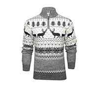Xact Jersey de Navidad con cremallera de 1/4 para hombre, crudo, L