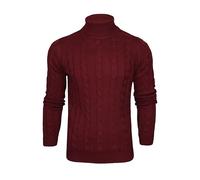 Xact Jersey de punto trenzado con cuello redondo para hombre, suéter de cuello polo plegable, tejido texturizado de peso medio para capas inteligentes o casuales de otoño e invierno, lavable a máquina
