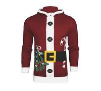 Xact Jersey navideño de novedad con capucha para hombre, L