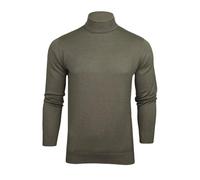 Xact Jersey para hombre de cuello alto, ajuste slim, 100% algodón premium - Malla fina, elegante y cómoda, estilo chic para otoño invierno - Jersey cálido clásico, casual y de vestir (gris marl oscuro