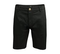 Xact Pantalones Cortos Hombre Bermuda Chino Algodón Stretch Casual Verano Shorts Regular Fit Golf Elegante Bolsillos Cremallera Twill Vacaciones, Negro, 44W