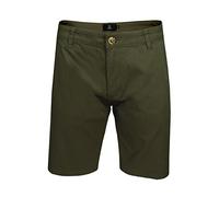 Xact Pantalones Cortos Hombre Bermuda Chino Algodón Stretch Casual Verano Shorts Regular Fit Golf Elegante Bolsillos Cremallera Twill Vacaciones, Caqui, 30W