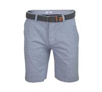 Xact Pantalones Cortos Hombre Chino Oxford de Algodón con Cinturón Incluido - Bermudas Verano Regular Fit, Shorts Casual Elegantes, Bolsillos, Cremallera, 23 cm, Oxford Navy, 42 W