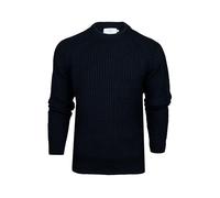 Xact Suéter de pescador de punto grueso para hombre, cuello redondo, manga raglán, azul marino, M