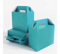 XAGLVV 24 cajas de recuerdos de fiesta, 7 x 3.5 x 6.6 pulgadas, cajas de regalo de fiesta, color sólido, caja de fiesta de papel, cajas de golosinas, cajas de dulces de fiesta (verde azulado)