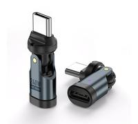 XAGMODSHN 1 adaptador USB C giratorio PD240W 5A rápido y sincronización de datos de 480 Mbps, aleación de aluminio, diseño compacto, adaptador USB C giratorio de carga rápida