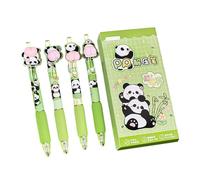 XAGMODSHN 4 bolígrafos de tinta de gel de 0,5 mm, diseño de panda neutro, retráctil, tinta negra, bonito bolígrafo de prensa de animales para diario