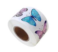 XAGMODSHN 500 calcomanías florales de mariposa de 25 mm para diarios de arte, tarjetas, adornos de planificador, calcomanías decorativas para niños