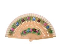 XAGMODSHN Abanico plegable de madera para bodas, fiestas, decoración de baile español, madera de mano española