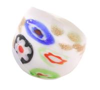 XAGMODSHN Anillos de cristal con patrón étnico adornados con arena dorada, cómodo accesorio de joyería para mujeres y hombres, cristal artístico, One Size, como se describe, como se describe