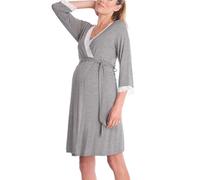 XAGMODSHN Bata de maternidad de algodón transpirable, ropa de embarazo, camisón de lactancia, ropa de dormir para mujeres embarazadas, ropa de dormir de algodón, bata de maternidad, camisón de