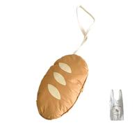 XAGMODSHN Bolsa de compras plegable con forma de pan de dibujos animados, lavable, reutilizable, grande, para viajes y recados diarios, ahorra espacio, plegable