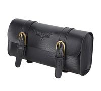 XAGMODSHN Bolsa para sillín de motocicleta, de piel sintética, rollo de herramientas lateral, para equipaje, con 2 correas de montaje, manillar de bicicleta, impermeable, cola de bicicleta delantera