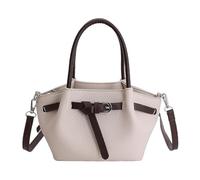 XAGMODSHN Bolso bandolera de piel sintética con correa ajustable, bolso de mano de moda adecuado para varios atuendos y bolsa de bloque de color, White, with pendant
