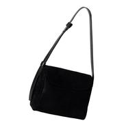 XAGMODSHN Bolso de hombro retro de moda, espacioso, interior de gamuza, con correa ajustable, resistente al desgaste, para el trabajo, viajes, desarmar, Black