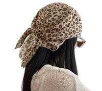 XAGMODSHN Bufanda de seda con patrón de leopardo, bufanda de encaje de triángulos de moda, bufanda multiusos para fiestas y festivales, bufanda de estilo vintage, Luz con estampado de leopardo, Talla