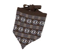 XAGMODSHN Bufanda triangular de punto convertible en pañuelo y chal, diseño de copos de nieve, elástico, para invierno, moda, comodidad, diademas florales, Marrón y azul., Talla única