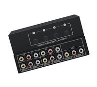 XAGMODSHN Caja De Selectores L/R Vídeo Compuesto Profesional Conmutador AV Metal Conexión AV 4 Vías Conmutación Dispositivo Sin Problemas Profesional