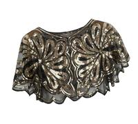 XAGMODSHN Capa Bordada Adornada Con Lentejuelas Y Cuentas Bufanda De Malla Transpirable Para Mujer Evento Formal Ocasión Aire Libre Ahueca Hacia Fuera Hombro Decorativo